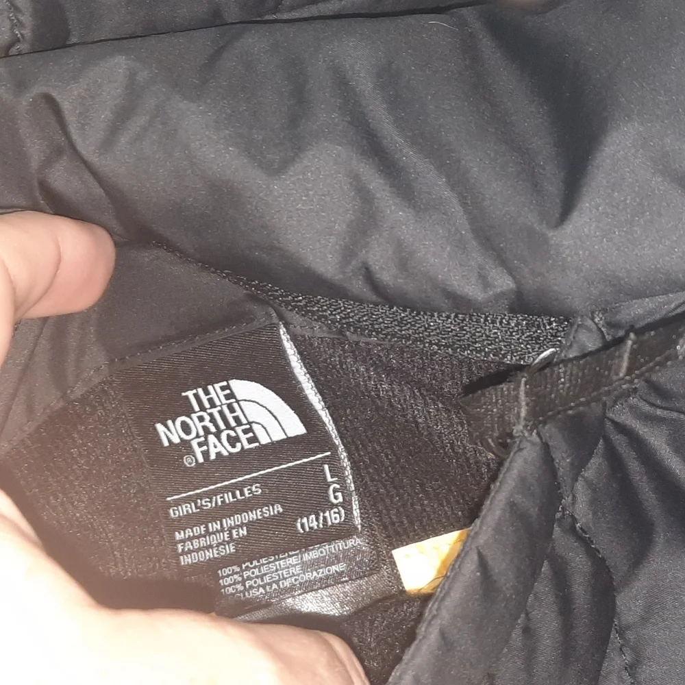 NORTH FACE Black Puffer Jacket Reversible High Pile Fleece Girls 14 16 Women S - Picture 7 of 12